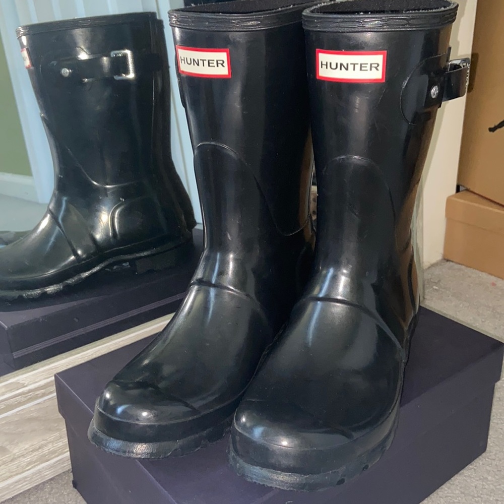 Hunter Black Short Rain Boots